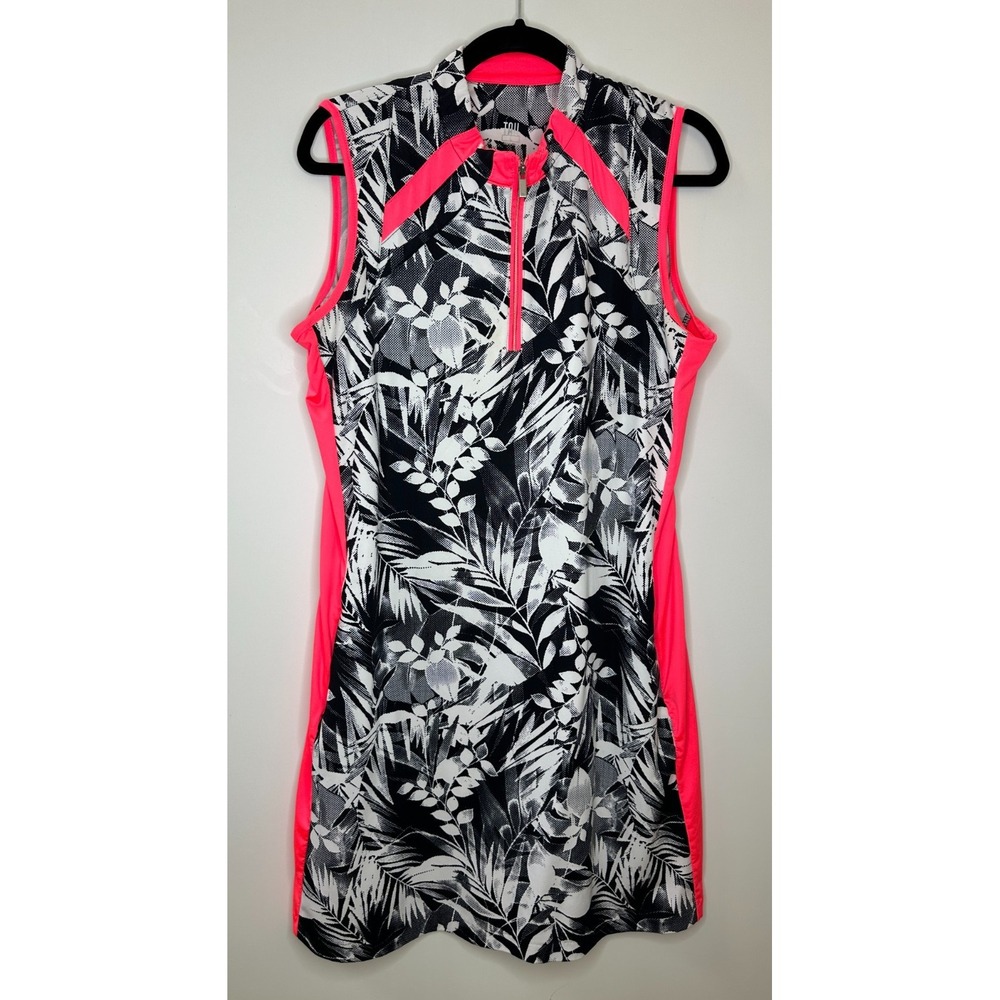 Tail Simone Venture Golf Dress Large Pink Black White Palm Print UPF 50+ Stretch - Picture 10 of 10